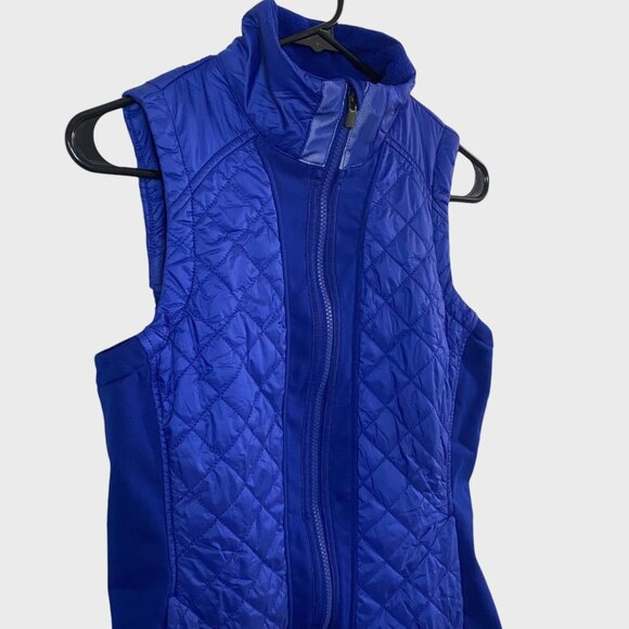 Athleta Rock Springs Sleeveless Blue Quilted Puffer Vest Jacket Women's Small - Picture 4 of 11